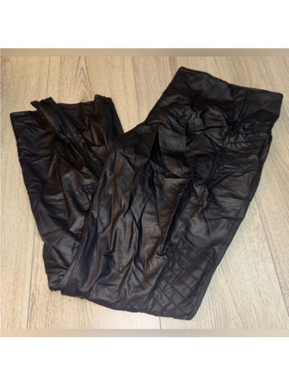 Athleta Black Faux Leather Leggings tights